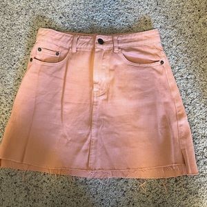 Peach denim skirt